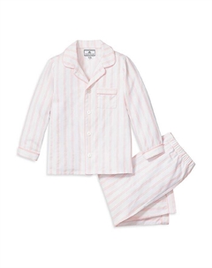 Полосатый пижамный комплект для девочек  – Baby, Little Kid, Big Kid, белый Petite plume