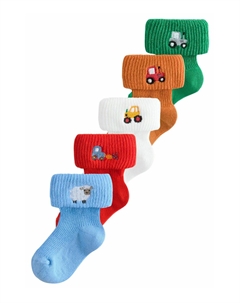 Носки EMBROIDERED ROLL 5 PACK - REGULAR FIT, белый Next