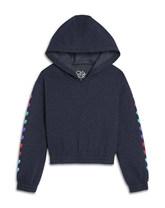 Укороченная толстовка с рисунком на рукавах и рисунками Avalon для девочек — Big Kid, синий Chaser