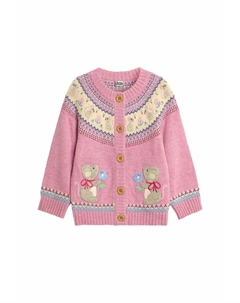 Кардиган MOUSE FAIR ISLE REGULAR FIT, розовый Jojo maman bébé