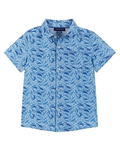 Рубашка на пуговицах с короткими рукавами и короткими рукавами для мальчиков - Little Kid, Big Kid, синий Andy & evan