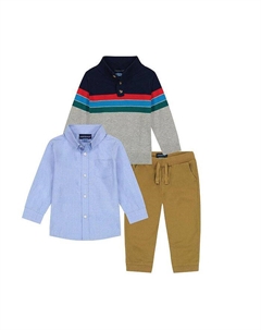 Комплект свитеров для мальчиков в стиле колор-блок - Little Kid, Big Kid, серый Andy & evan