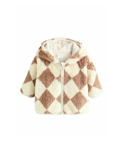 Флисовая куртка REGULAR FIT - COSY WITH 3D EARS, коричневый Next