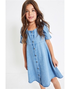 Платье с рюшами на рукавах, синий Next