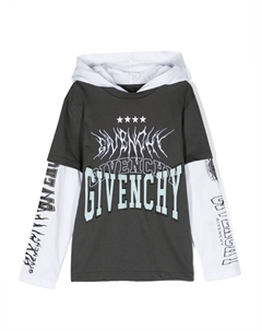 Kids топ со вставками и логотипом, серый Givenchy