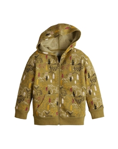 Флисовая худи на молнии для мальчиков 4–12 лет, цвет Wild Animals Print Jumping beans