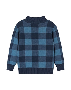 Свитер на молнии с интарсией в клетку для мальчиков - Little Kid, Big Kid, синий Andy & evan
