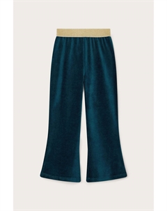 Блестящие велюровые расклешенные брюки джоггеры, синий Monsoon