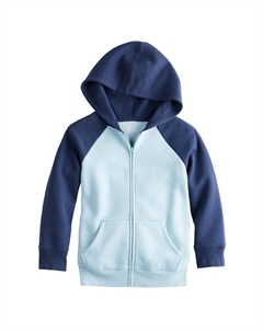 Флисовая худи на молнии для мальчиков 4–12 лет, цвет Blue Navy Jumping beans