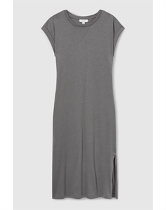 Платье Cleo из хлопкового джерси с рукавами крылышками, серый Reiss