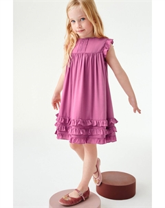 Платье из атласа с оборками (3 мес 16 лет), розовый Next