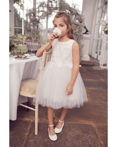 Кружевное платье с цветочным мотивом для особых случаев, белый Next