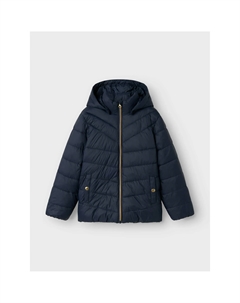 Название Стеганая куртка It «NKFMONAY JACKET PB», с капюшоном, декоративные, светоотражающие детали, цвет Dark Sapphire Name it