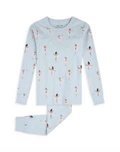 Пижамный комплект с длинными рукавами и принтом для танцев для девочек - Little Kid, синий Petit lem