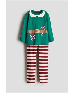 Хлопковая пижама с принтом, зеленый H&m