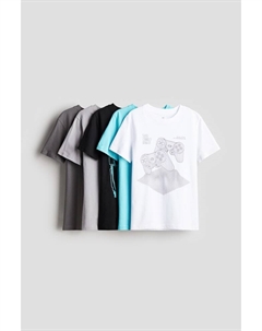 Упаковка из 5 хлопковых футболок, белый H&m