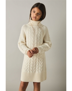 Платье джемпер Mimi из смеси шерсти и кос, бежевый Reiss