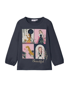 Блуза NMFSALLY PRINCESS LS TOP WDI, серый Name it