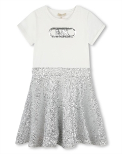 Kids платье с пайетками, серебристый Michael kors