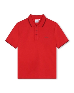 Kidswear рубашка поло с логотипом, красный Boss