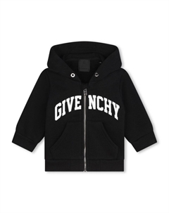 Kids худи на молнии с логотипом, черный Givenchy