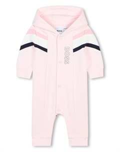 Kidswear ромпер из органического хлопка с капюшоном, розовый Boss