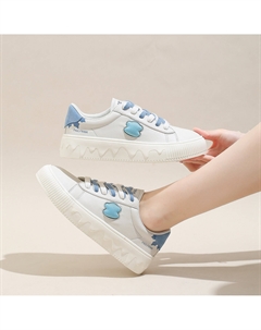 Кеды, скейтборд обувь женская низкая, бежевый/синий Paul frank