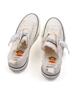 Кеды, скейтборд обувь женская низкая, бежевый Paul frank