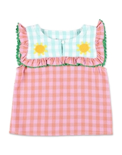Клетчатый топ с оборками, розовый Stella mccartney kids