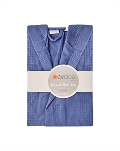 Мягкий детский вафельный халат - синий - 10-12 лет Evidea