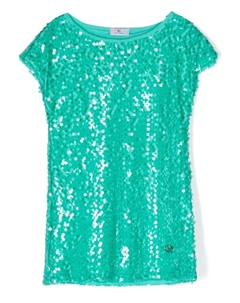 Платье-футболка с пайетками, зеленый Chiara ferragni