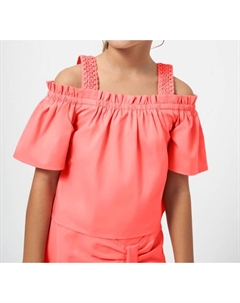 Рубашка из поплина для девочек цвета фламинго Mayoral