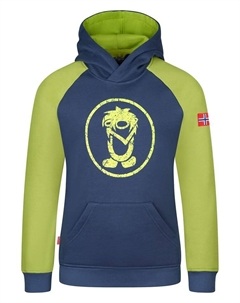 Пуловер с капюшоном, цвет dunkelblau/grün Trollkids