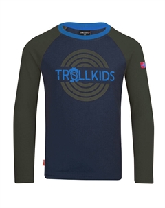 Лонгслив Preikestolen, темно синий Trollkids
