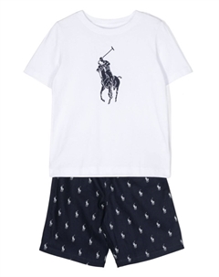 KIDS комплект из футболки и шортов с принтом Polo Pony, белый Polo ralph lauren