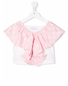 Топ с короткими рукавами и оборками, розовый Monnalisa