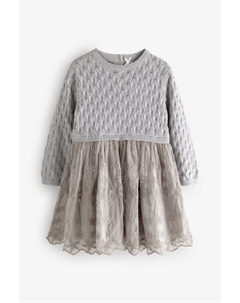 Платье джемпер с длинными рукавами 2 в 1 (3 мес 10 лет), серебряный Next