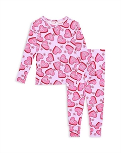 Пижамный комплект «Сердце» унисекс — для малышей, маленьких детей, фиолетовый Posh peanut