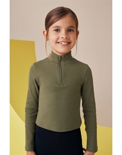 Свободный топ с застежкой молнией и высоким воротом (3 16 лет), зеленый Next