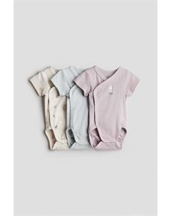 Упаковка из 3 хлопковых боди-оберток, мультиколор H&m