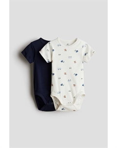 Комплект из 2 боди с короткими рукавами, мультиколор H&m