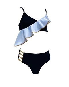 Роскошный комплект из 2 предметов для девочек, черно-белый Nessi byrd