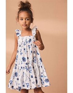 Длинное многослойное платье с принтом (3-16 лет), синий Next