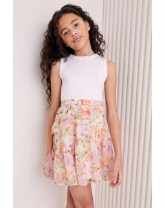 Шифоновое платье-юбка (5 16 лет), белый Lipsy