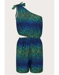 Короткий комбинезон с леопардовым принтом, зеленый Monsoon