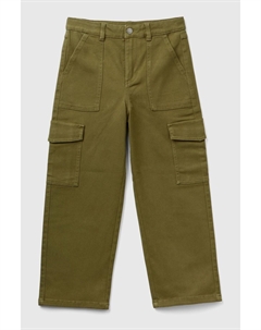 Брюки карго прямого кроя, зеленый Benetton