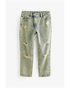 Потертые джинсы мом (3-16 лет), желтый Next