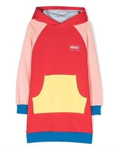 Платье со вставками и капюшоном, красный Kenzo kids