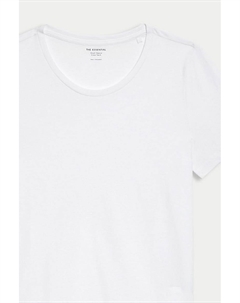 Однотонная футболка с овальным вырезом, белый Marks & spencer