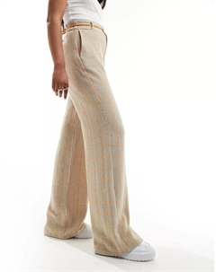 Бежевые брюки в клетку Flow Scalpers